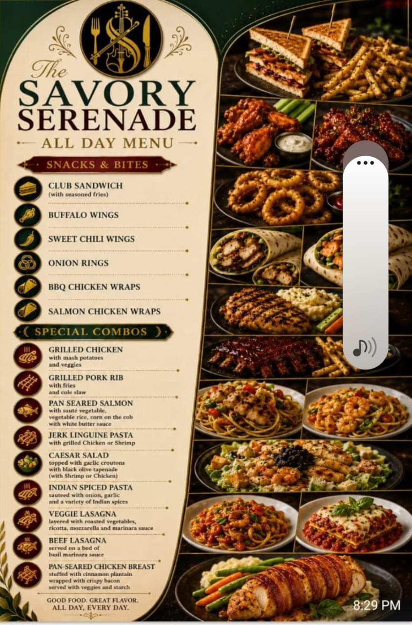 Dinner at The Savory Serenade in Couva